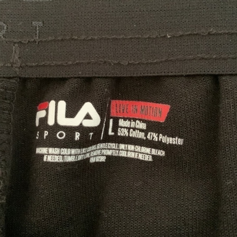 Fila ‘Live in Motion’ men’s heathered black sweatpants joggers. Large. EUC - Picture 7 of 9